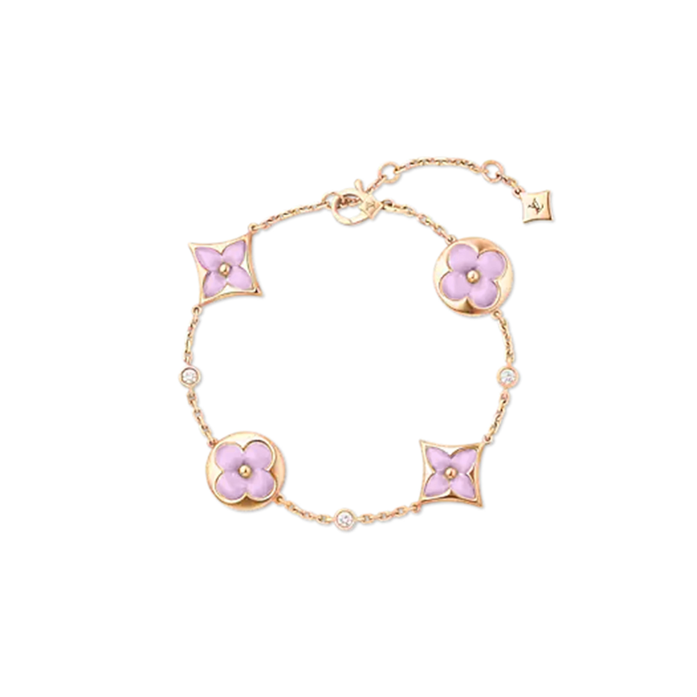 l**is v*t*n colour blossom bb multi-motif bracelet, pink gold, white mother-of-pearl and Di*m*nds q95596